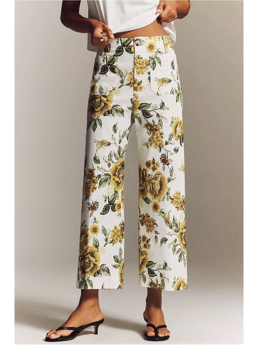 Anthropologie - Colette Printed Linen Blend Wide Leg Pants Size 29
